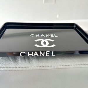 Black Acrylic tray 11.8x 7.8"- white lettering